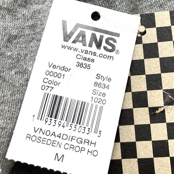 💖MEGA SALE💖VANS Original HOODIE Grey Pullover Logo Roses Women VN0A4DIFGRH - Picture 4 of 7